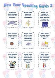 New Year set 3 - Speaking cards 2 (editable)