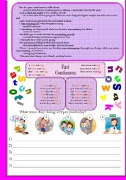 English Worksheet: Past continuous