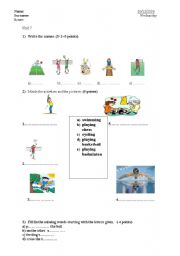English worksheet: sport