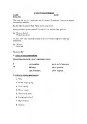 English worksheet: PUNCTUATION MARKS