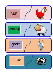 English Worksheet: Animal word to picture matching 2