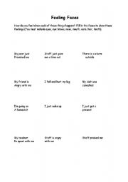 English Worksheet: Feeling Faces