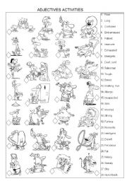 English Worksheet: ADJECTIVES ACTIVITIES + KEY  INCLUDED