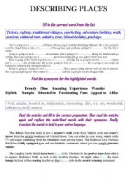 English Worksheet: Describing places