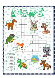 English Worksheet: PETS PUZZLE