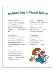 English Worksheet: Song: School Day