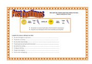English Worksheet: Past Continuos with WHILE