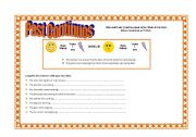 English Worksheet: Past Continuos with WHILE