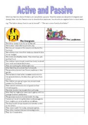English Worksheet: Active and Passive
