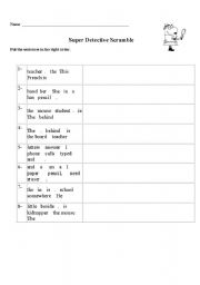 English worksheet: Scrambled Sentences