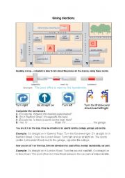 English Worksheet: Giving directions