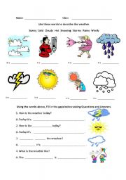 English Worksheet: The Weather