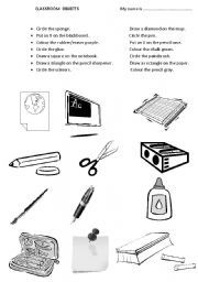 English Worksheet: CLASSROOM OBJECTS