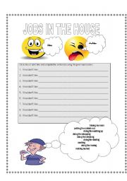 English worksheet: Jobs in the house