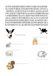 English Worksheet: wordsearch animals