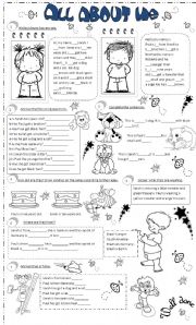 English Worksheet: all about me