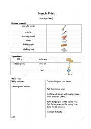 English worksheet: Friut Salad Receipe