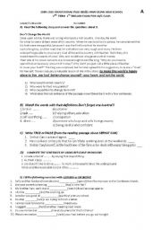 English Worksheet: 2nd term 1st written exam for 10th grade