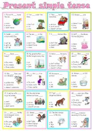 English Worksheet: Present Simple Tense( multiple choice )