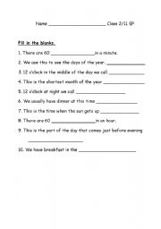 English worksheet: Math Test