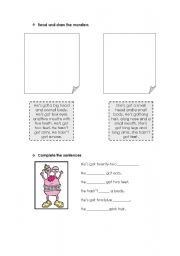 English worksheet: Read and draw the monsters