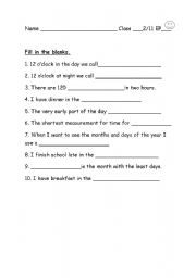 English worksheet: Math Test