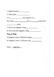 English worksheet: Sci Test