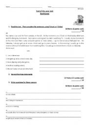 English worksheet: End of the year test