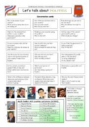 English Worksheet: Lets talk about POLITICS