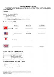 English Worksheet: countries
