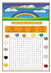 English Worksheet: COLOURS(EDITABLE+KEY)