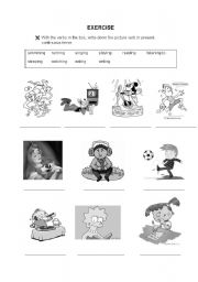 English Worksheet: verbs ing