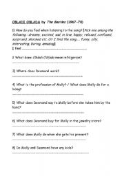 English worksheet: OBLADI OBLADA song by The Beatles, Reading Comprehension
