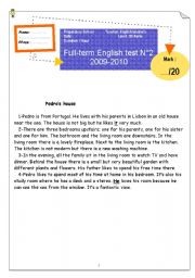 English Worksheet: End_of -term test n 2