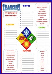 English Worksheet: SEASONS