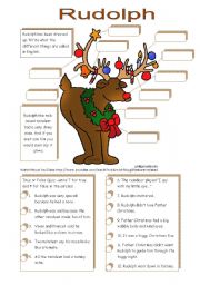 English Worksheet: Rudolph (A Christmas ws to be used with YouTube)