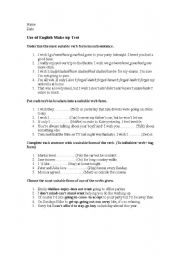English Worksheet: wish and if only/to inf and ing form