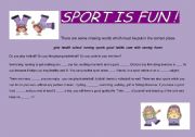 English worksheet: SPORT IS FUN