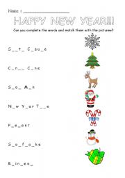 English Worksheet: New Year