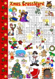 English Worksheet: CHRISTMAS CROSSWORD