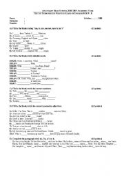 English worksheet: Elementary Exam