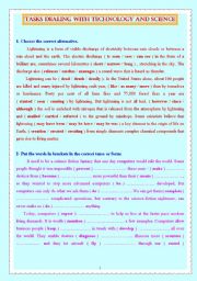 TASKS DEALING WITH TECHNOLOGY AND SCIENCE