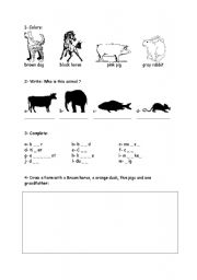 English worksheet: Animals 