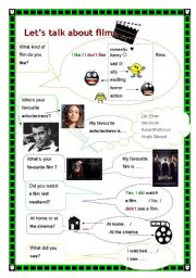 English Worksheet: Lets talk about films!