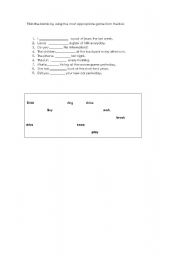 English Worksheet: Practice of Past tense
