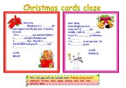English Worksheet: Christmas cards cloze