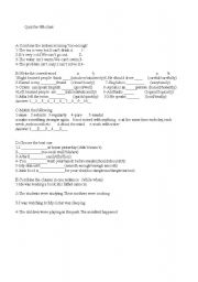 English worksheet: quz for 8th class