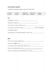 English worksheet: Family game