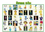 English Worksheet: simpsons guess who board game