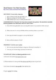 English Worksheet: You Tube video sensation - HAND DANCING!